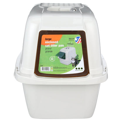 Van Ness Pets Odor Control Large Enclosed Cat Litter Box, Hooded, Pearl, CP6