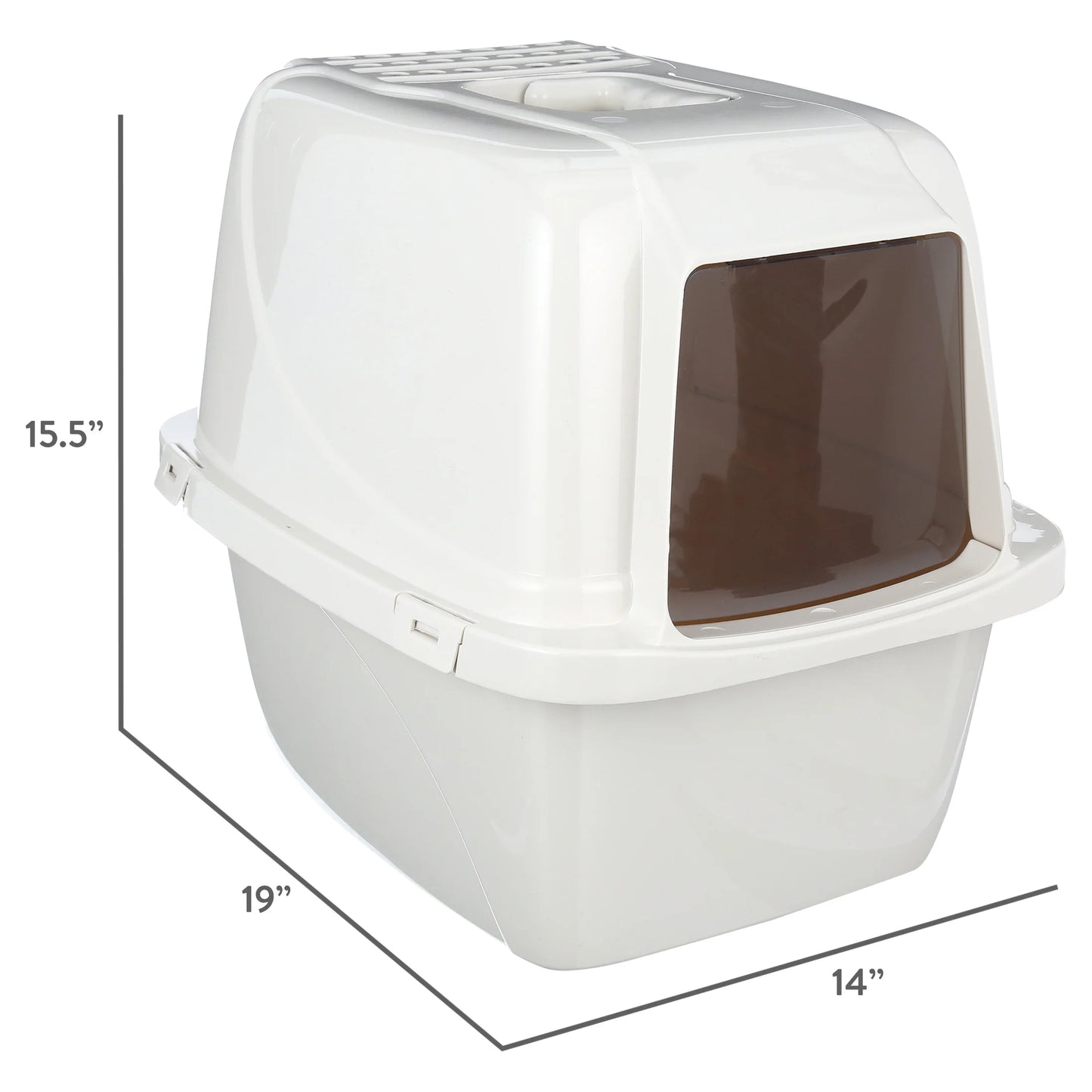 Van Ness Pets Odor Control Large Enclosed Cat Litter Box, Hooded, Pearl, CP6