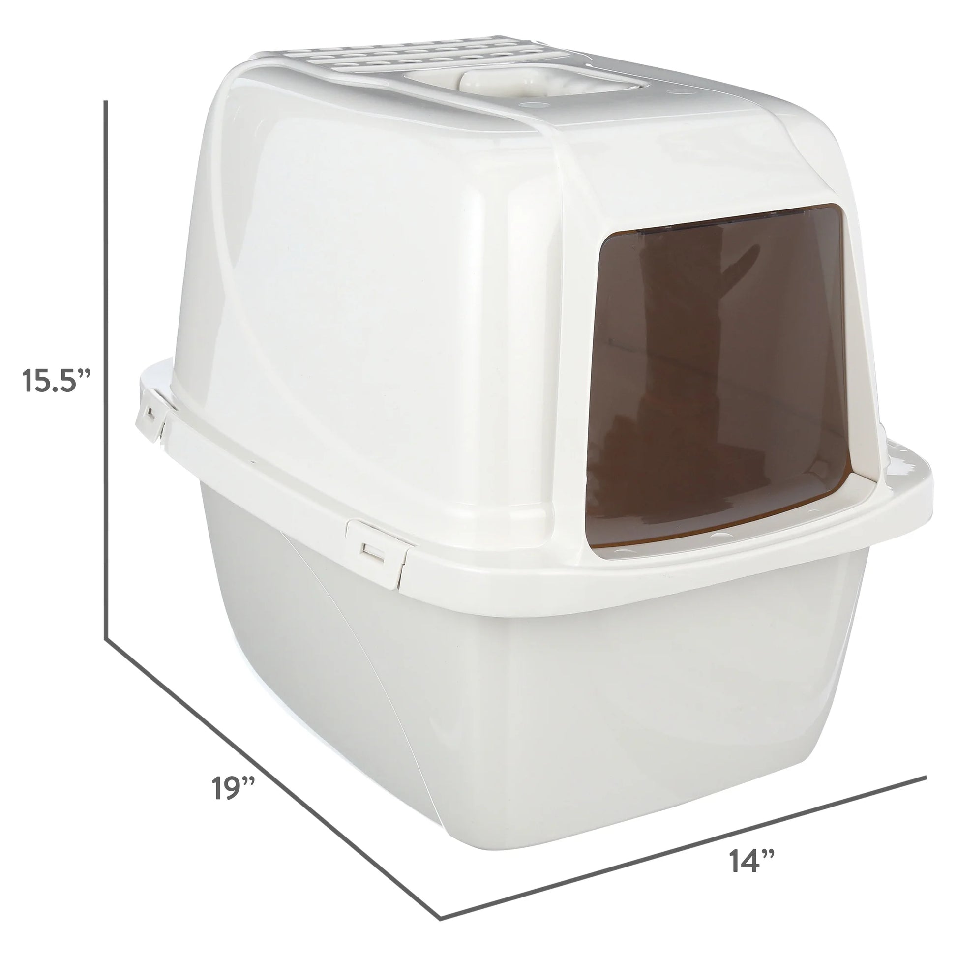 Van Ness Pets Odor Control Large Enclosed Cat Litter Box, Hooded, Pearl, CP6